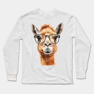 Cute camel with glasses Long Sleeve T-Shirt